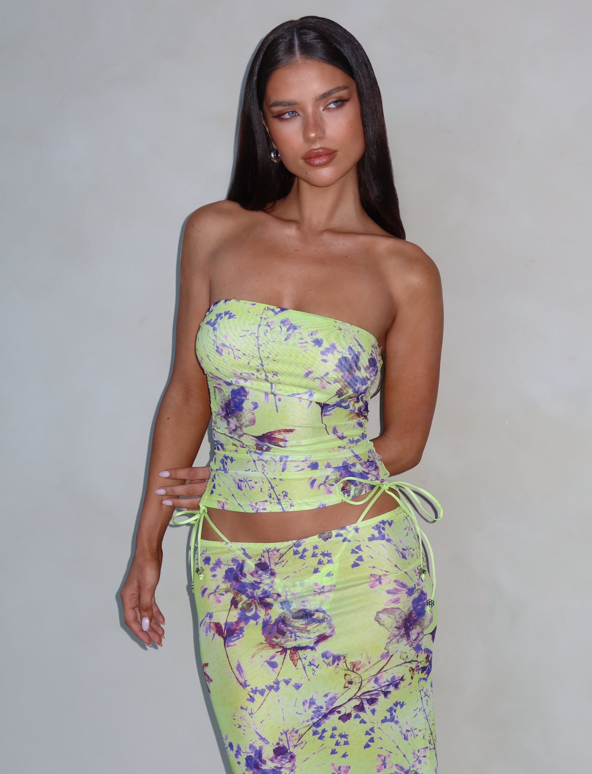 KELLAN TOP - GREEN : BY POPPY FLORAL