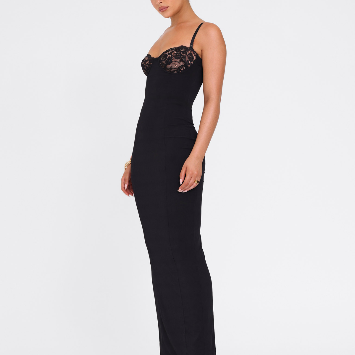 Umaira | Black High-Neck Maxi Dress