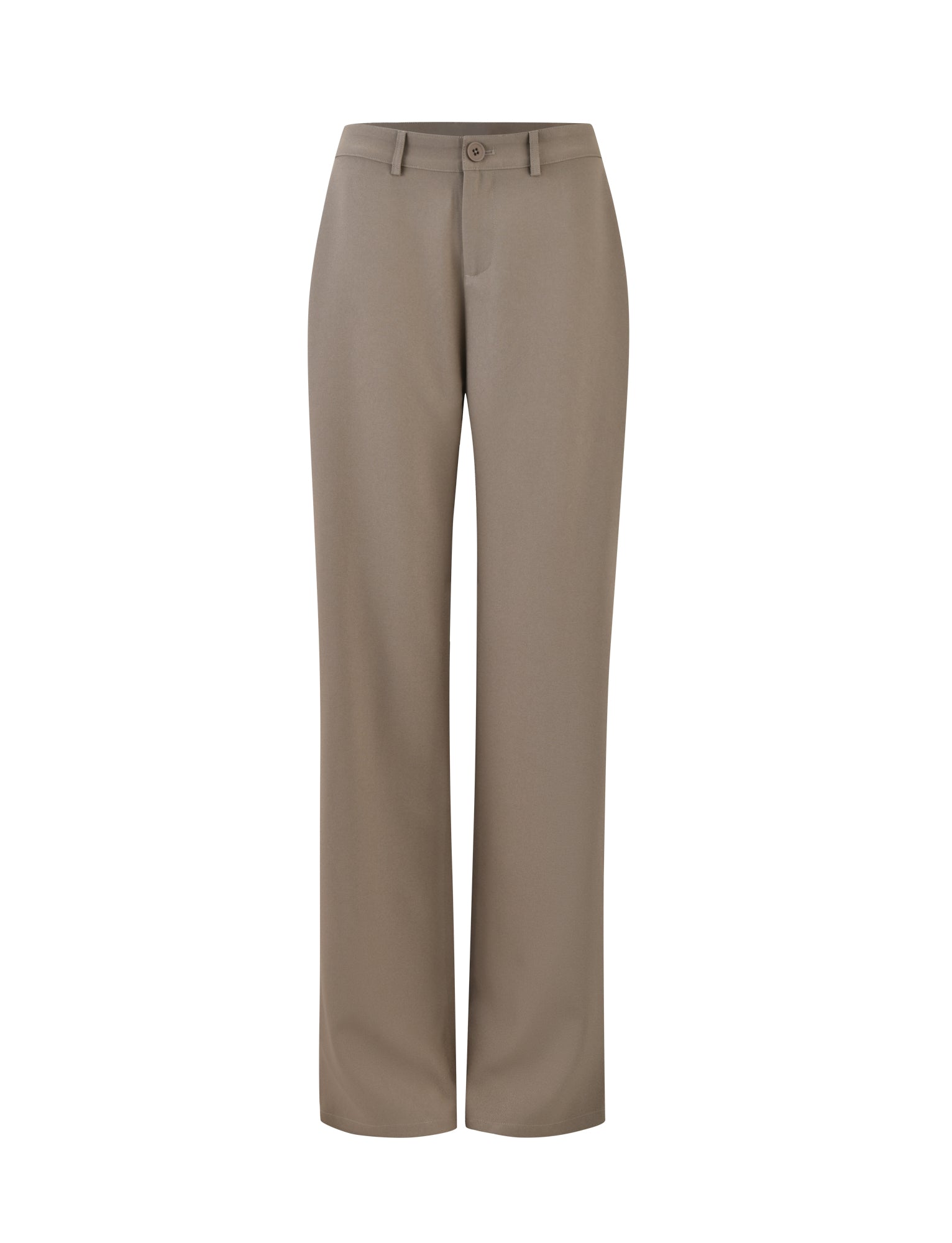 A pair of wide-leg trousers in a sophisticated moss green hue, the Marjorie Pant by TIGERMIST showcases seamless button and zipper closure at the waist. The trousers are designed with discreet belt loops and feature a refined fabric finish that embodies TIGERMIST's signature style.