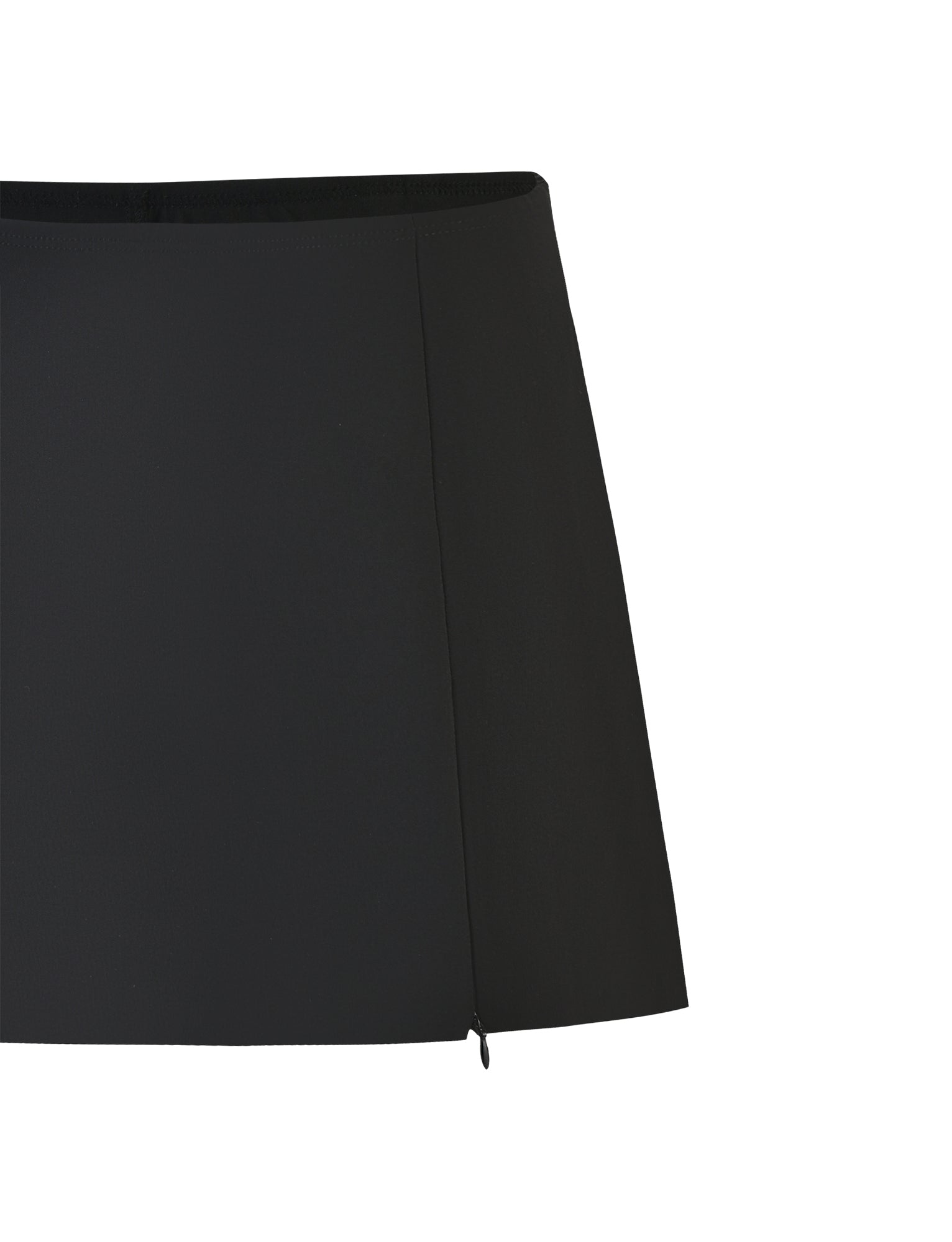 The DAMIRA SKORT in black from TIGERMIST features a slim-fitting, straight-cut design with a smooth texture. The product image displays the skort against a plain white background.