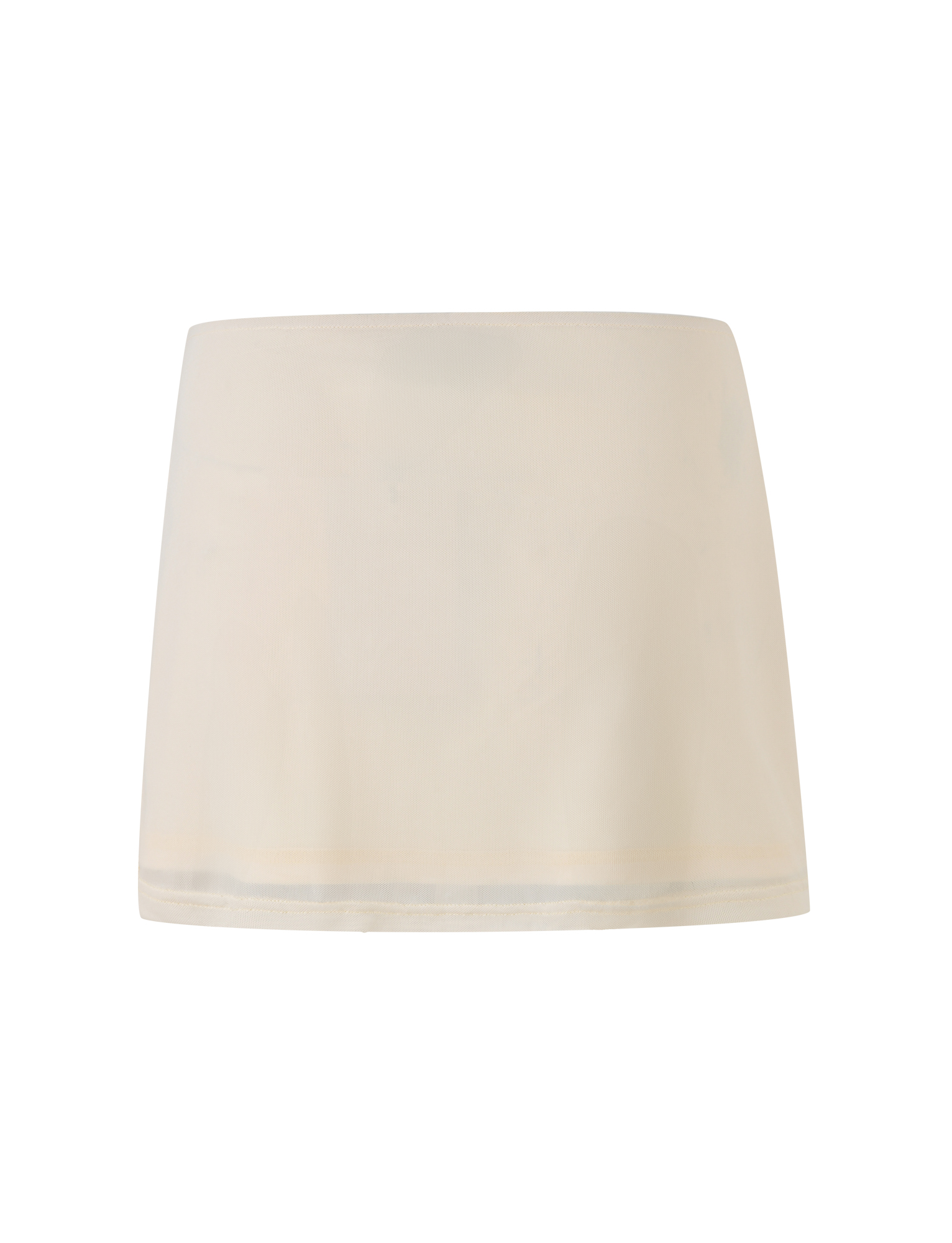 The OCTAVIA MINI SKIRT - NEUTRAL : CREAM by TIGERMIST is a simple, light beige mini skirt with a straight cut and no embellishments, shown against a white background.