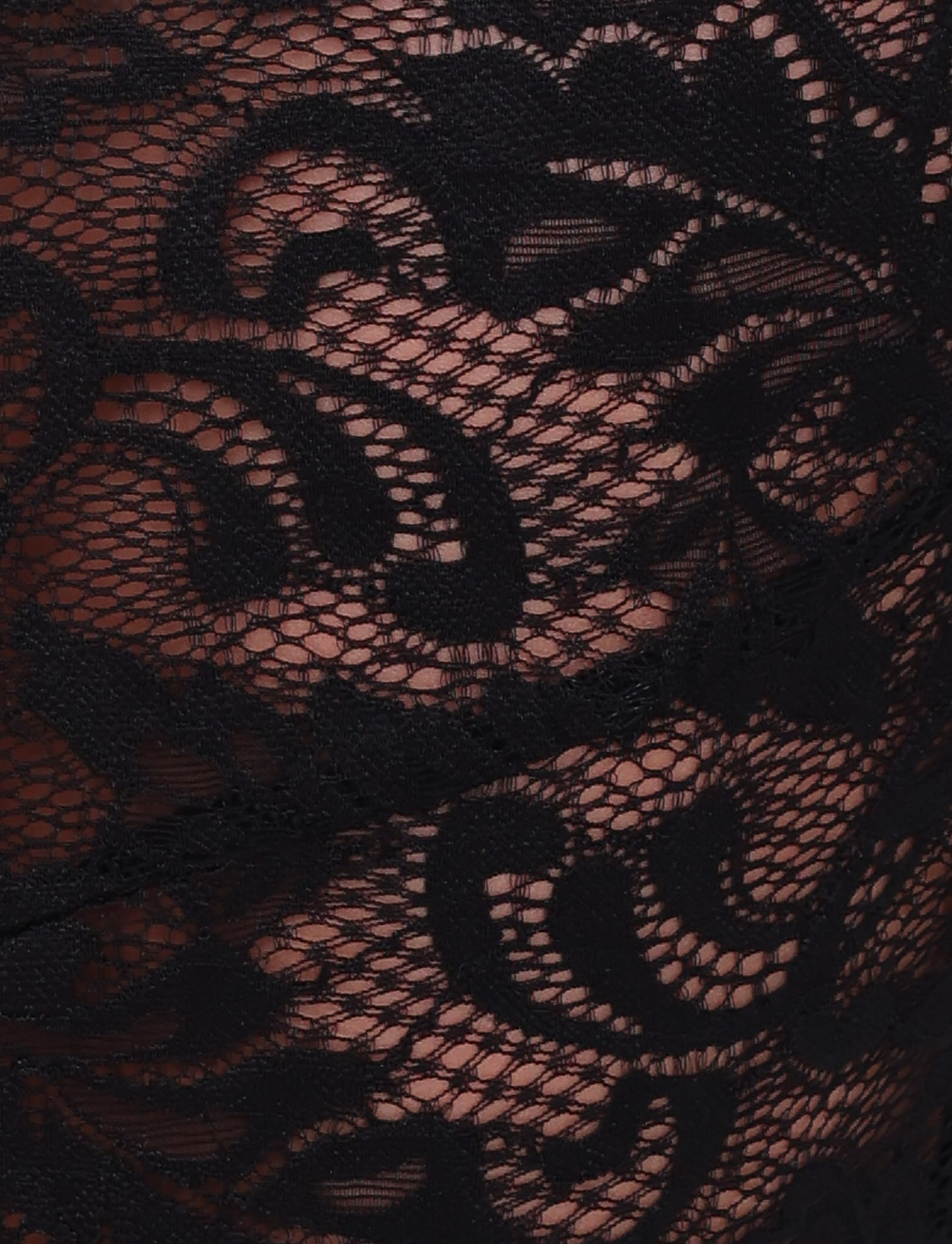 Close-up of the TIGERMIST SIYA MIDI SKIRT in black lace, showcasing its sheer floral mesh and intricate embroidery details.