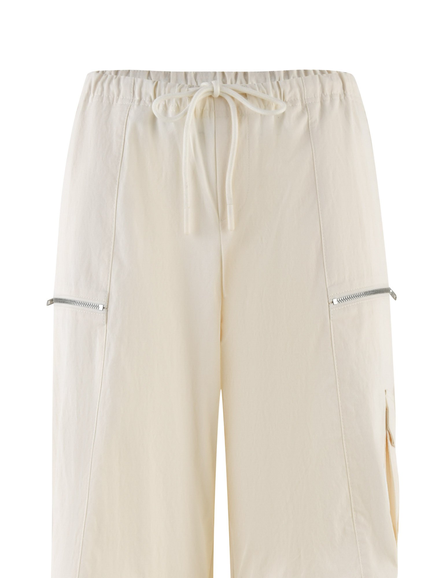 The TIGERMIST HERMIONE PANT in Soft Butter is a yellow cargo pant with a relaxed, baggy fit, side zipper pockets, and drawstring waist, displayed against a white background.
