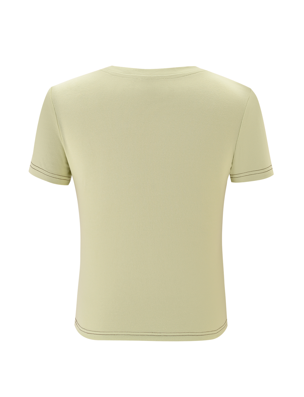 The TIGERMIST SAPHIRA TEE in Butterscotch is a plain, short-sleeve cotton tee shown from the back on a white background, featuring visible seams along the sleeves and hem.