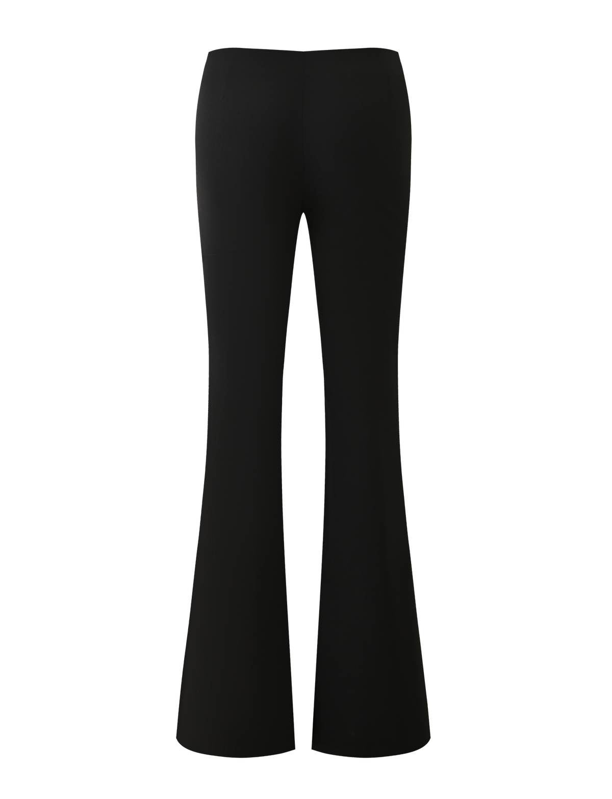 The MARREN PANT - BLACK by TIGERMIST features a low-rise waist, silver grommets, and flared legs, shown from the back against a plain white background.