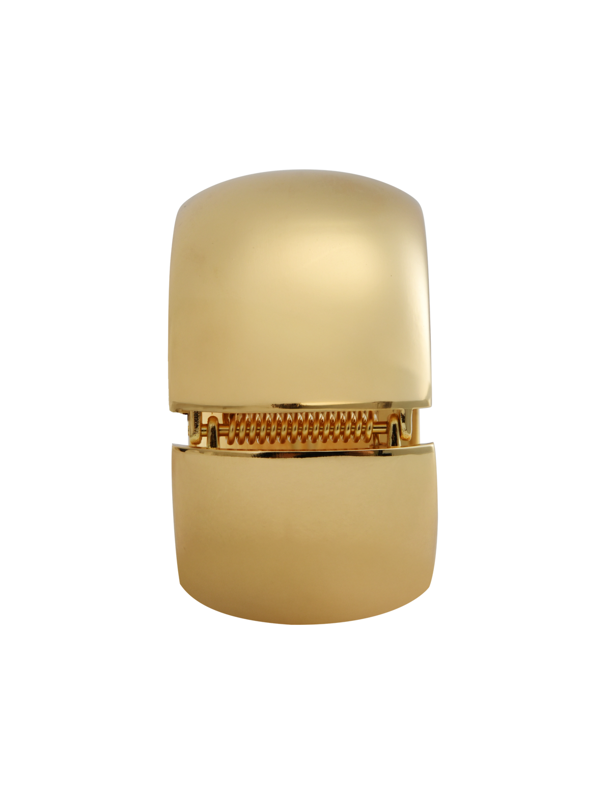The MIRAH CHUNKY BANGLE - GOLD by TIGERMIST features a minimalist, sleek design reminiscent of a wide bracelet, displayed against a neutral background.