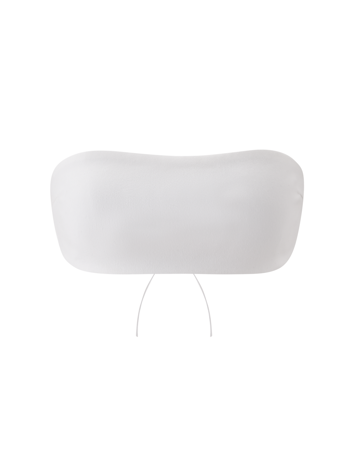 The PILAR BANDEAU - WHITE by TIGERMIST is a minimalist, cropped, strapless top in smooth ponte jersey with a thin adjustable lace-up back, shown against a plain white background.