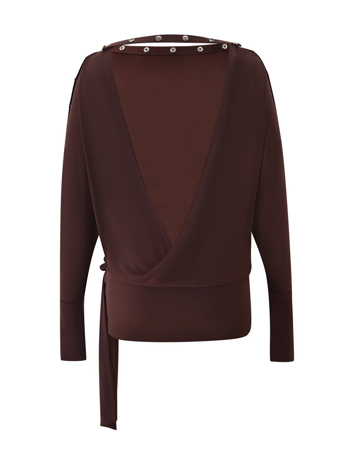 RAVENNA LONG SLEEVE MINI DRESS - DARK CHOCOLATE