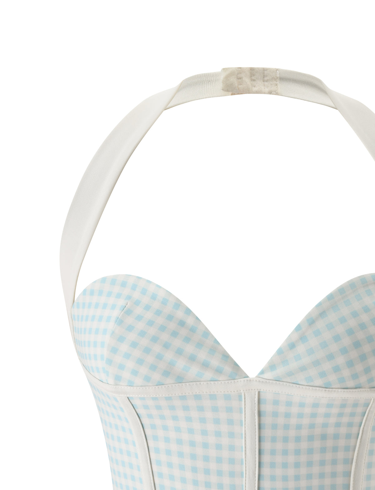ELISA CORSET TOP - BLUE GINGHAM