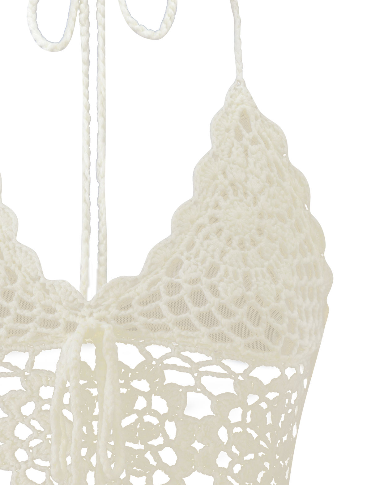 SASHA CROCHET HALTER TOP - IVORY
