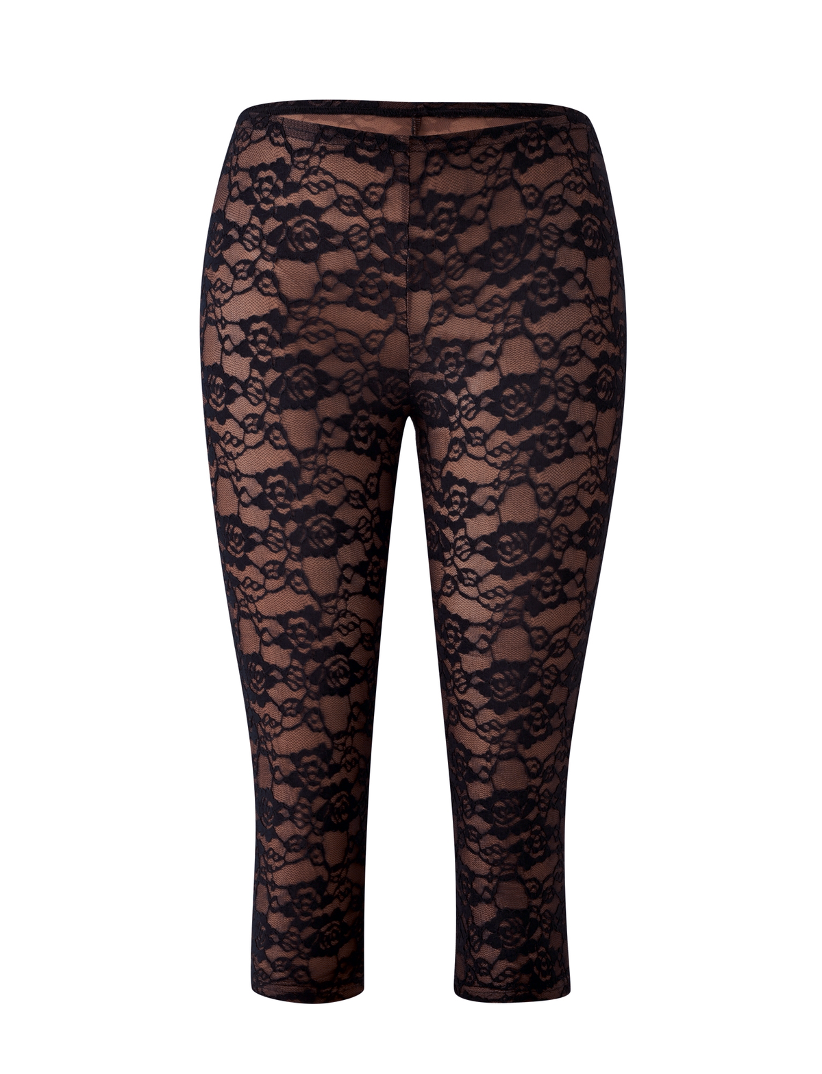 MAREN 2.0 CAPRI - BLACK lace capri pants with a high-waisted, bodycon fit.