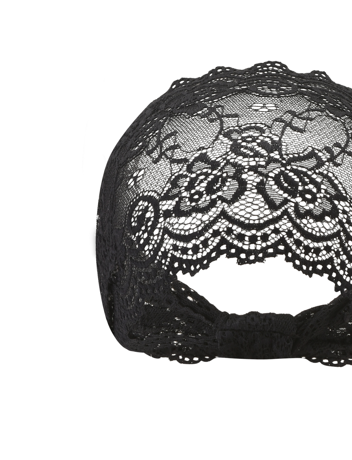 Tiger Mist Clodette Lace Headband Set in ivory and black, ghost mannequin detail view
