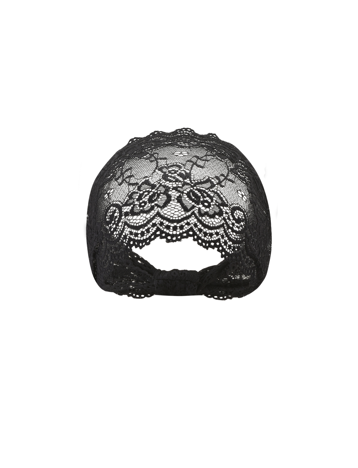 Tiger Mist Clodette Lace Headband Set in ivory and black, ghost mannequin front view