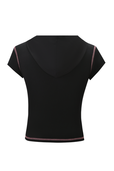 BLARE CAP SLEEVE HOODIE - BLACK