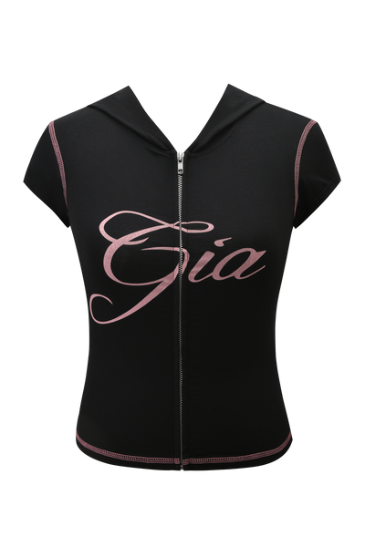 BLARE CAP SLEEVE HOODIE - BLACK