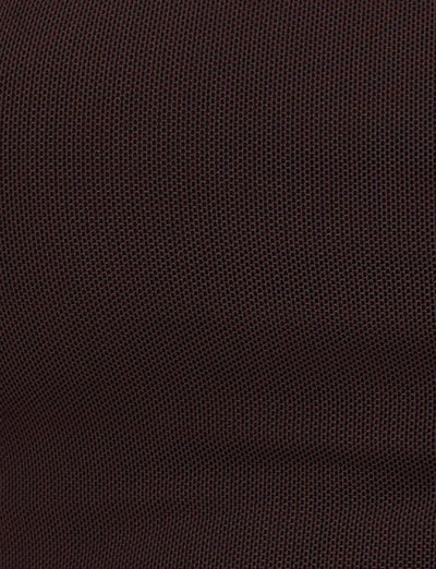 Close-up of a dark brown textured fabric featuring a grid-like pattern, similar to the mesh design of the TIGERMIST Harriett Tube Top in Chocolate.