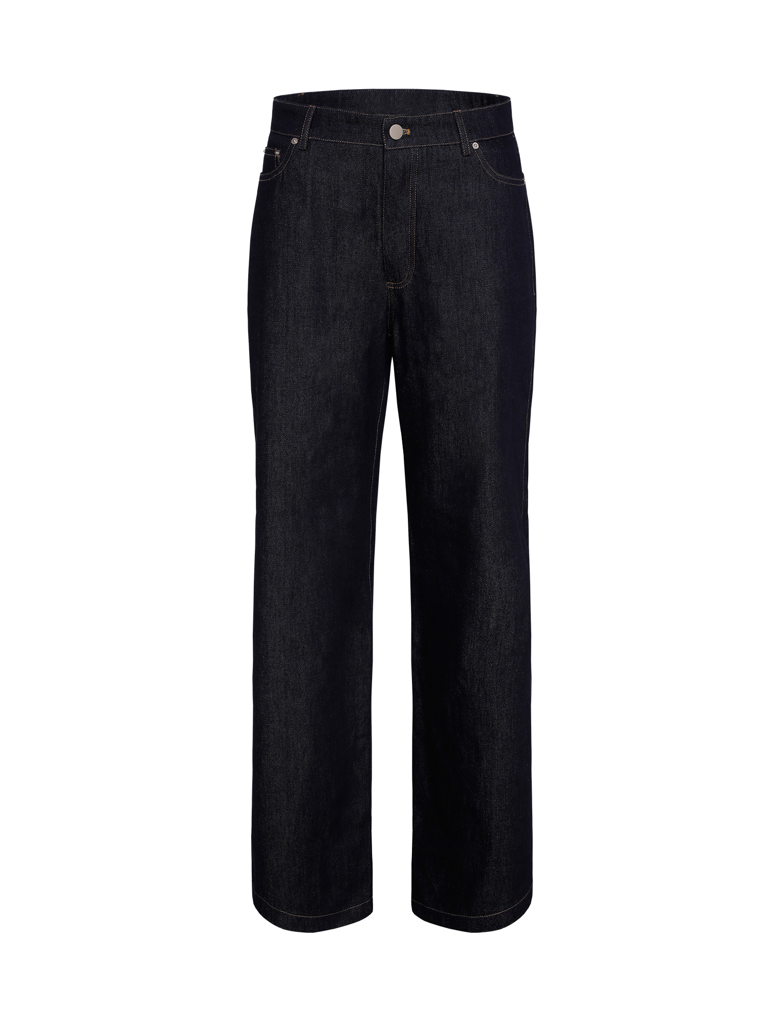 The TIGERMIST FELIX JEAN in dark denim features a straight-leg fit, front pockets, and button closure, made from premium stretch fabric and shown against a white background.