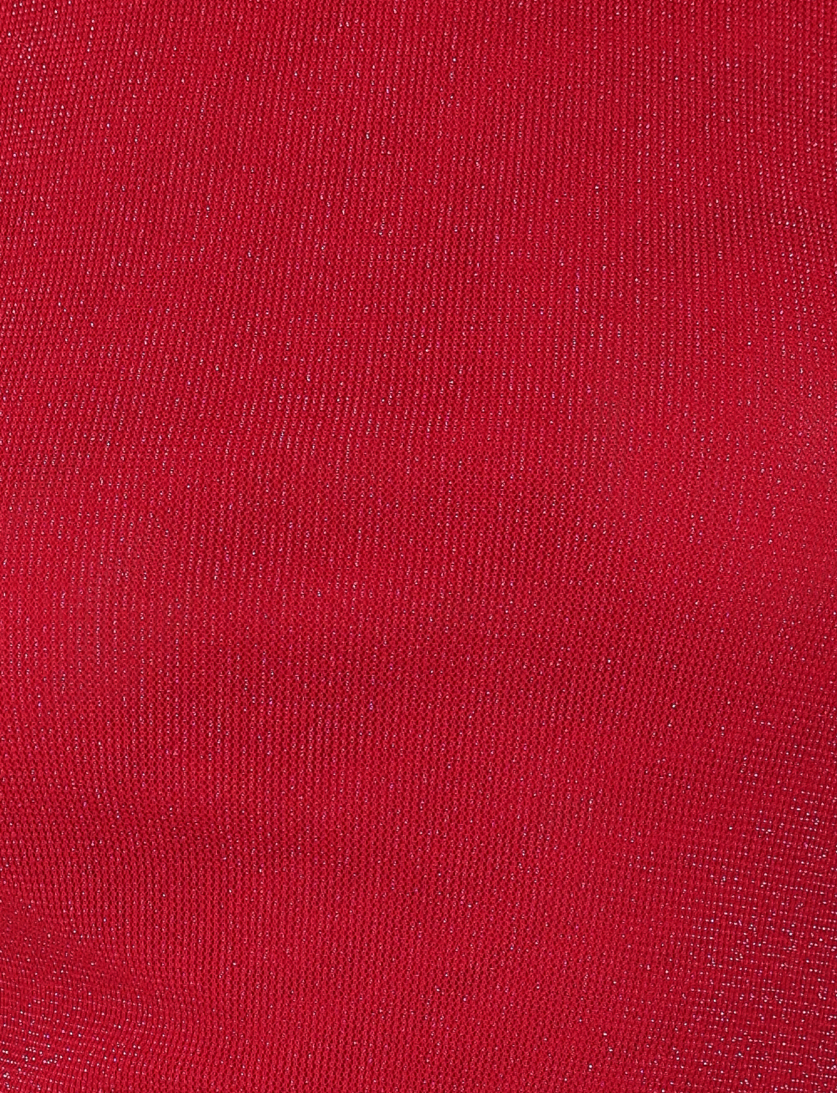 Close-up of TIGERMIST's COBI SKIRT - RED : SPARKLE, featuring red sparkle fabric with a shimmery finish and fine horizontal lines.