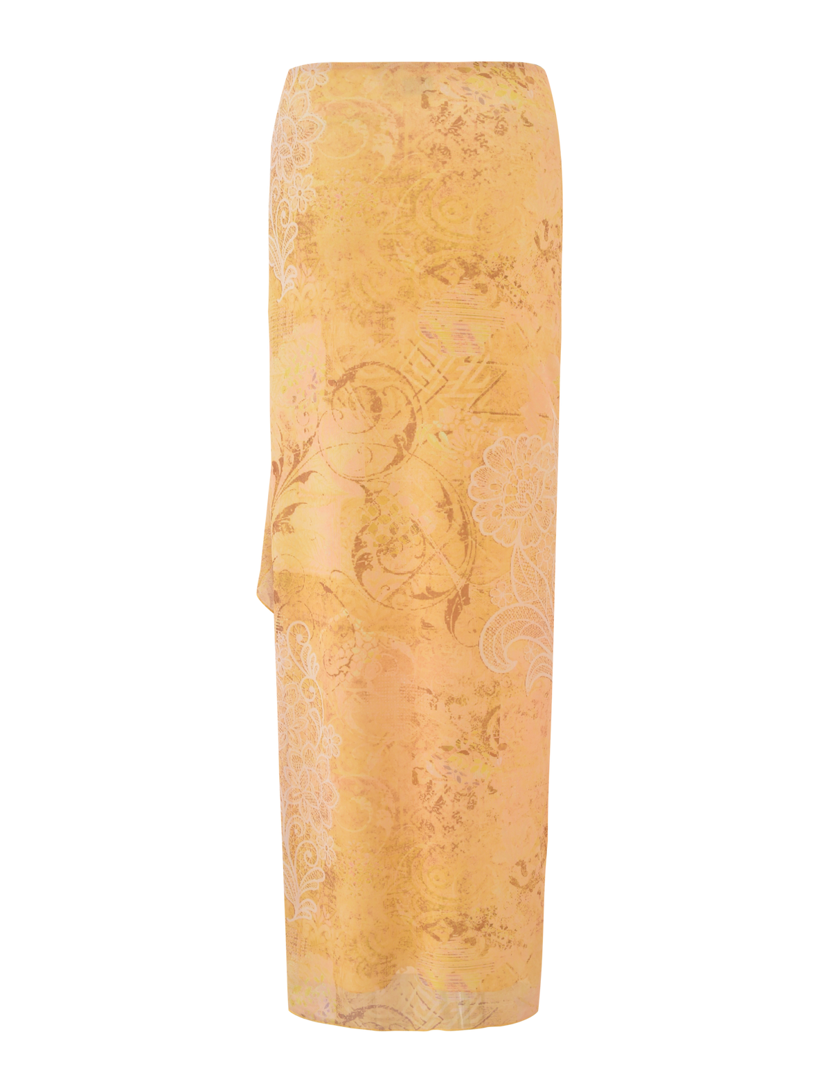 TIGERMIST’s THEO SKIRT - LEMON BUTTERFLY PAISLEY is a low rise maxi skirt with a white paisley pattern, adding effortless charm to your summer wardrobe.