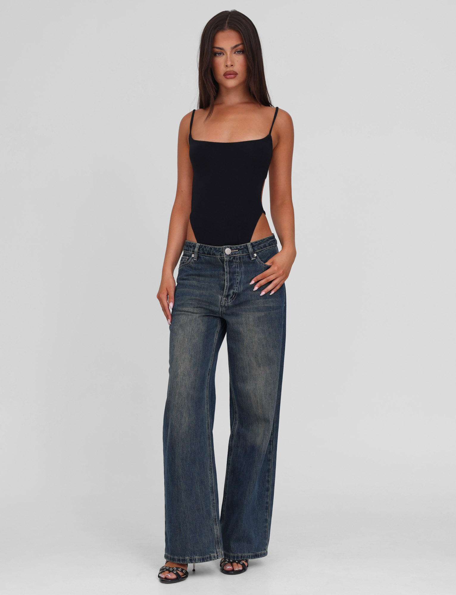 Low Rise High Waisted Jeans And Bodysuit Discount Bodysuit With