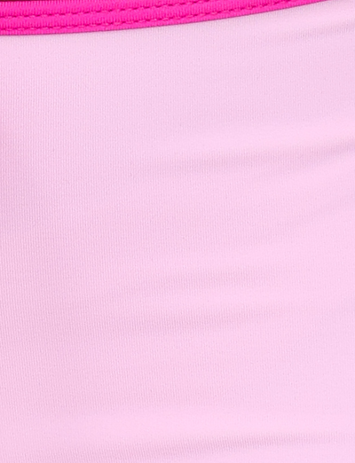 Close-up of the KRISTIN BIKINI TOP - PINK by TIGERMIST, featuring two-toned pink fabric with a bright pink textured top trim. The smooth, slightly stretchy material provides a bodycon fit reminiscent of the signature triangle style.