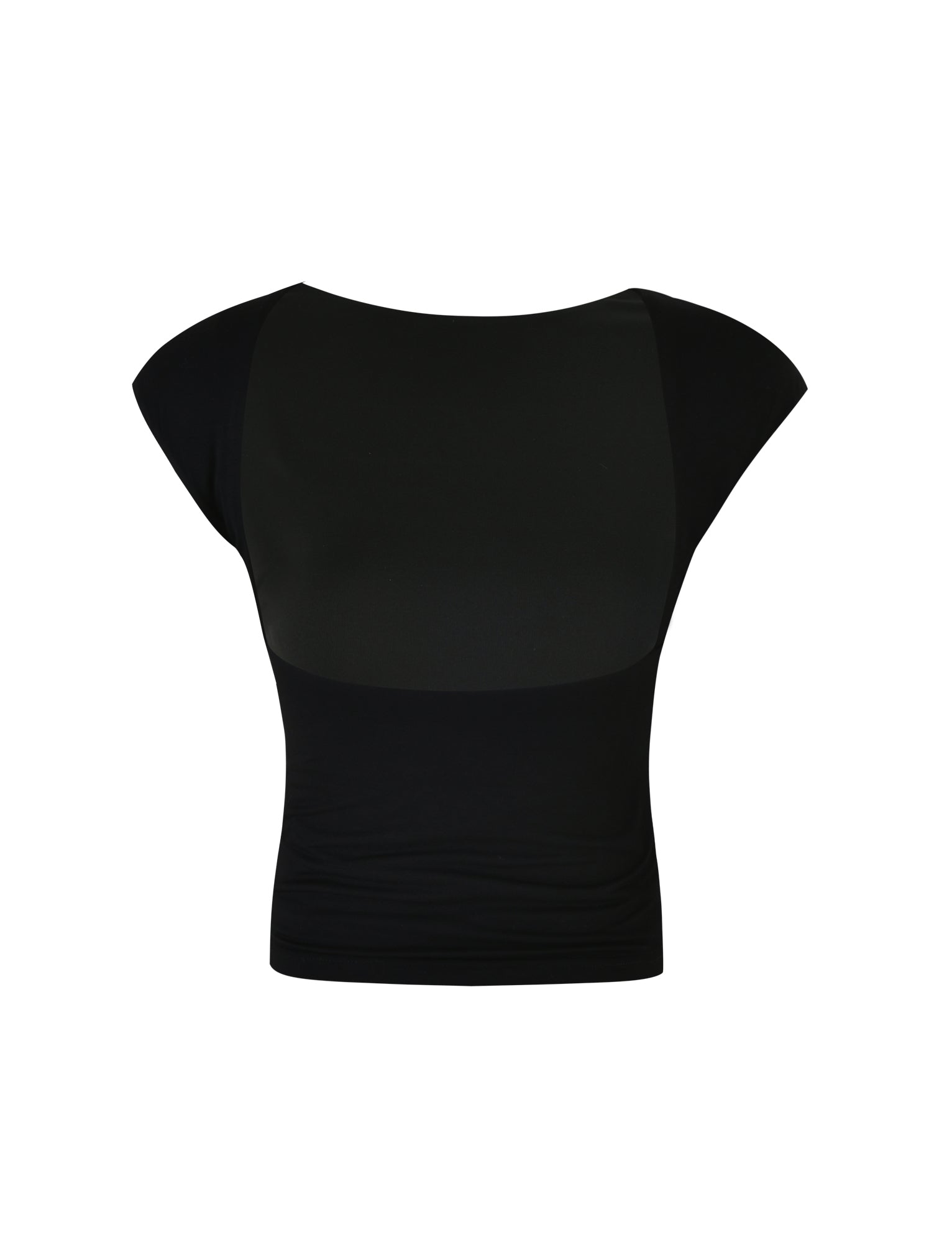 Introducing the RYLAN TOP - BLACK from TIGERMIST, a women's cap-sleeve top featuring a simple, fitted design. Crafted from smooth and stretchy fabric with a slightly scooped neckline, this piece offers a clean and modern look.