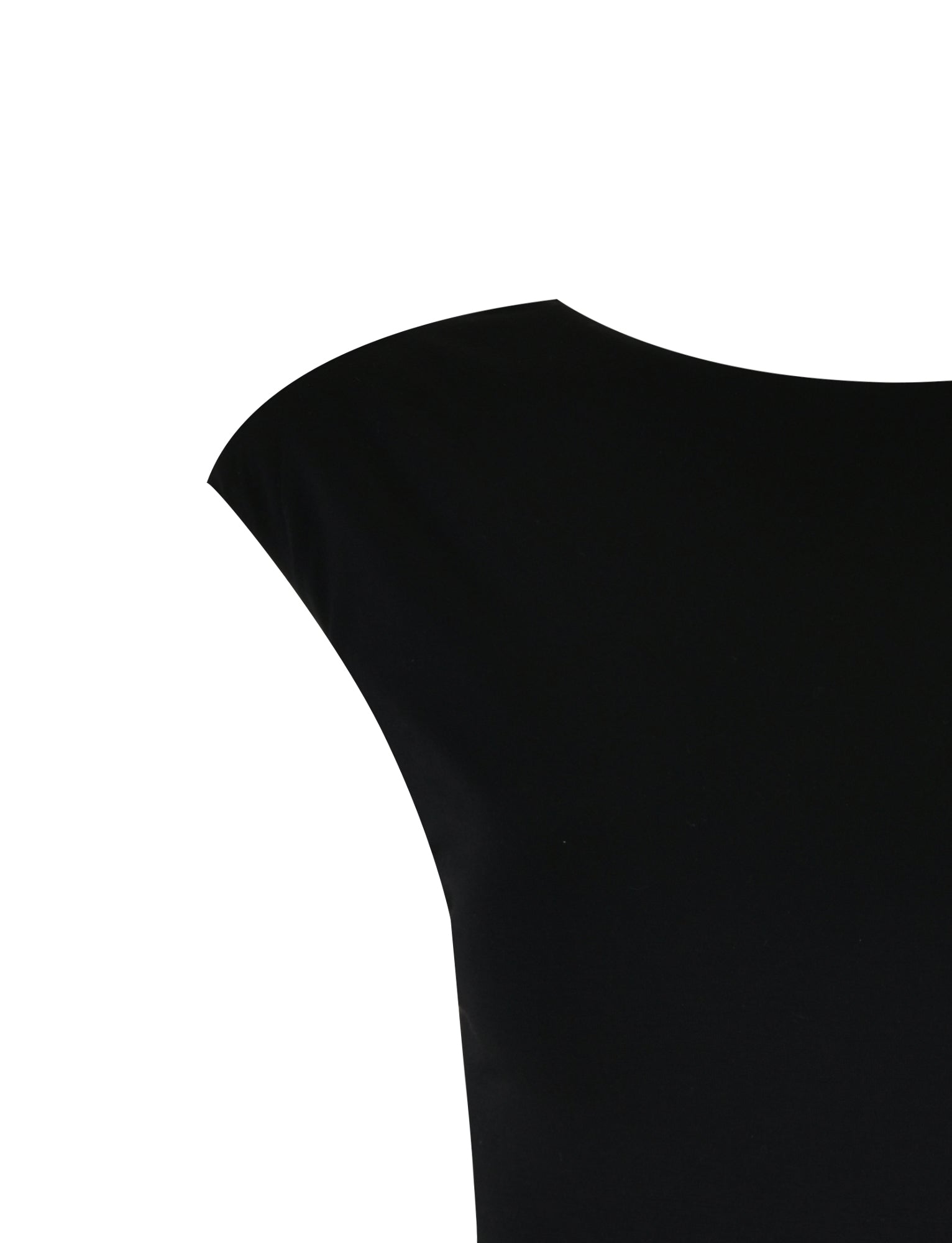 Close-up photograph of the upper part of the Rylan Top - Black from TIGERMIST against a plain white background. The garment appears simple and elegant, with a smooth, unadorned texture.