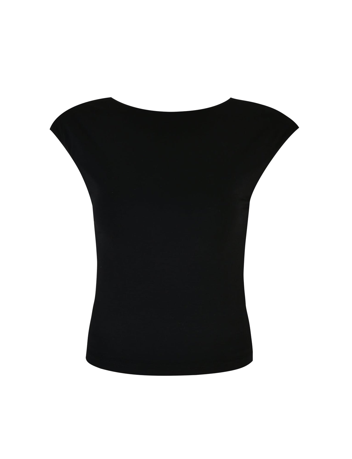 A sleek and simple TIGERMIST creation, the RYLAN TOP - BLACK is a plain black sleeveless top with a crew neck, showcased against a white background. It features a fitted design with no visible logos or patterns.