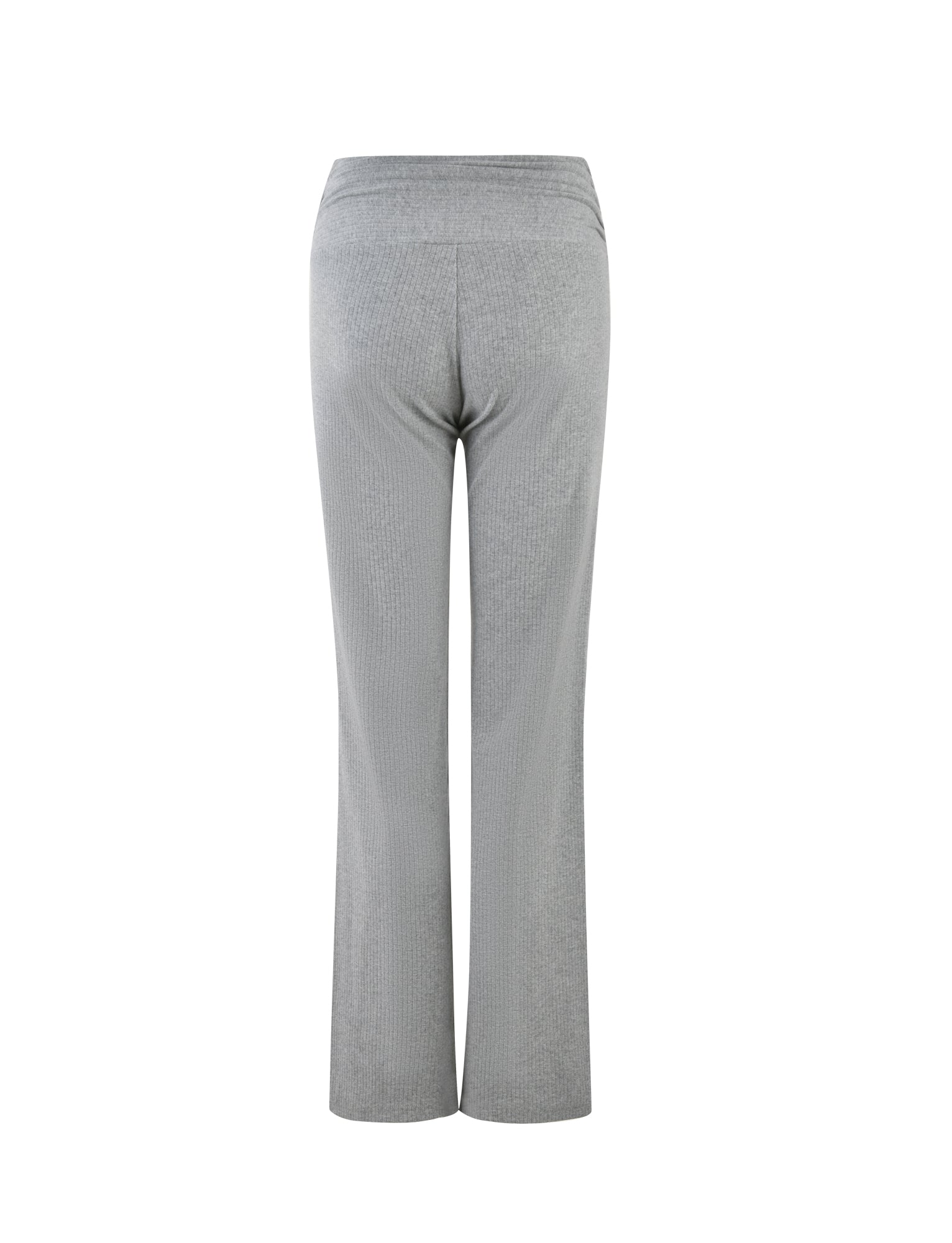 Here is the revised sentence:
"KAVAT PANT - GREY in Dove Grey from TIGERMIST, featuring full-length, high-waisted pants with a straight-leg fit. The back view, shown against a plain white background, reveals a textured fabric that offers a slightly heathered look. There are no visible pockets or embellishments.
