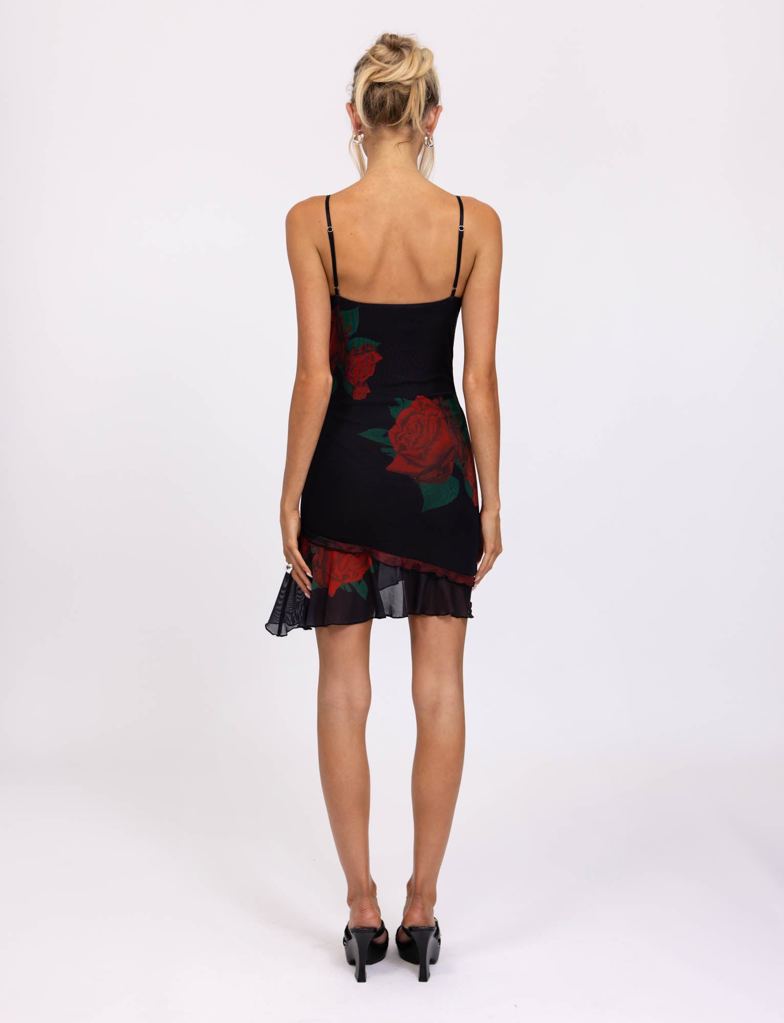 CARLY DRESS - BLACK : MACRO ROSE- RED ROSE Tiger Mist CARLY DRESS - BLACK : MACRO ROSE- RED ROSE Tiger Mist