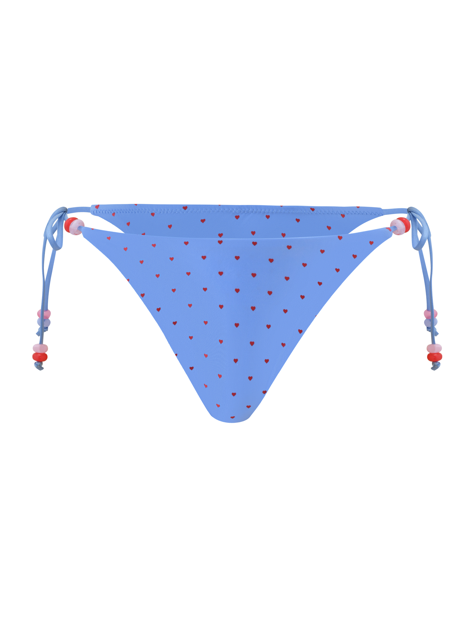 The TIGERMIST FINLEA BIKINI BOTTOM - BLUE HEART POLKA DOT features a cheeky cut and playful blue heart polka dots for a fun swim look.