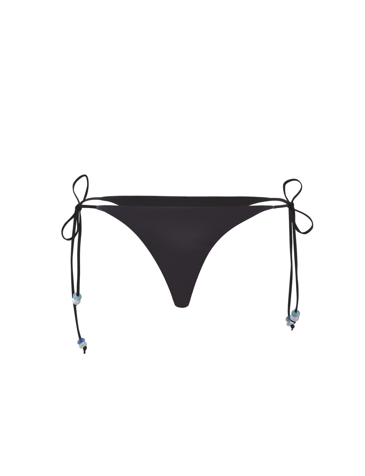 The TIGERMIST FINLEA BIKINI BOTTOM - BLACK : BUTTERFLY features a cheeky cut, side ties with metallic accents, and is shown against a plain white background.