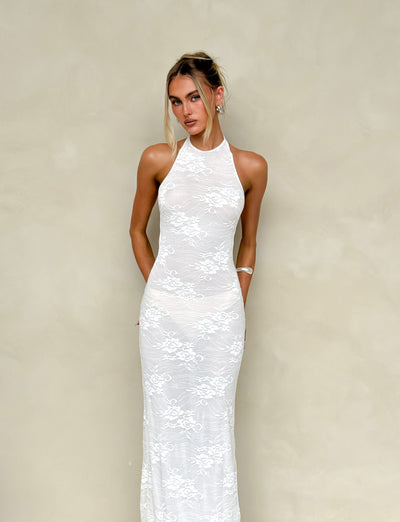 LUCIA DRESS - WHITE : LACE Tiger Mist LUCIA DRESS - WHITE : LACE Tiger Mist
