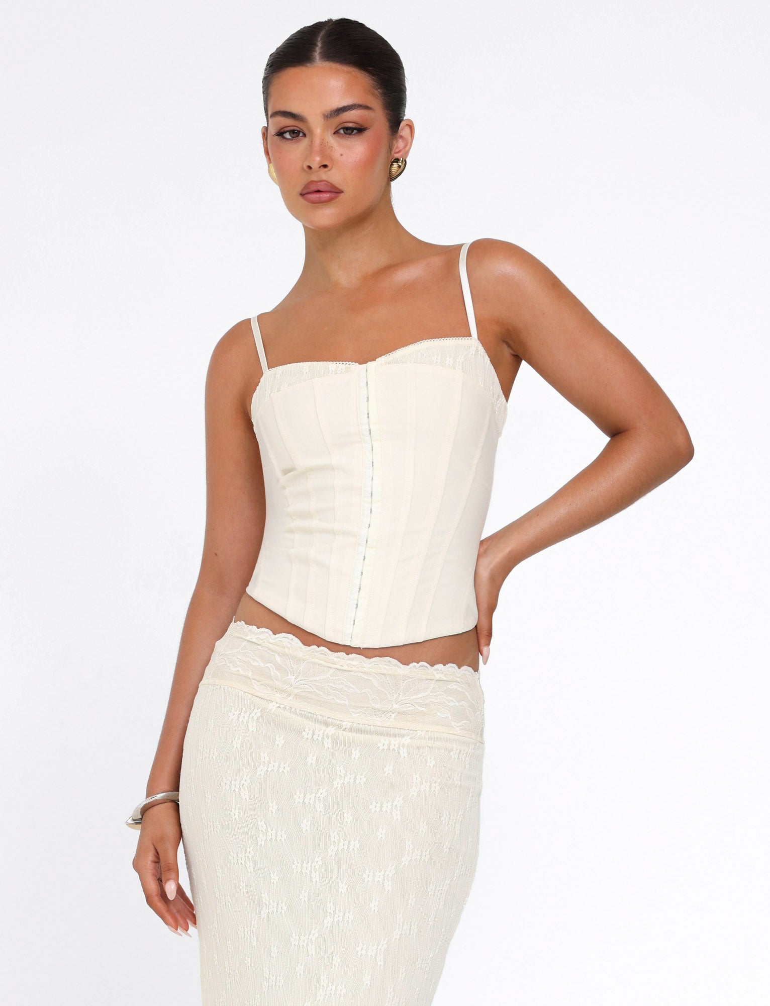 ANTONELLA TOP - WHITE : BONE : CREAM