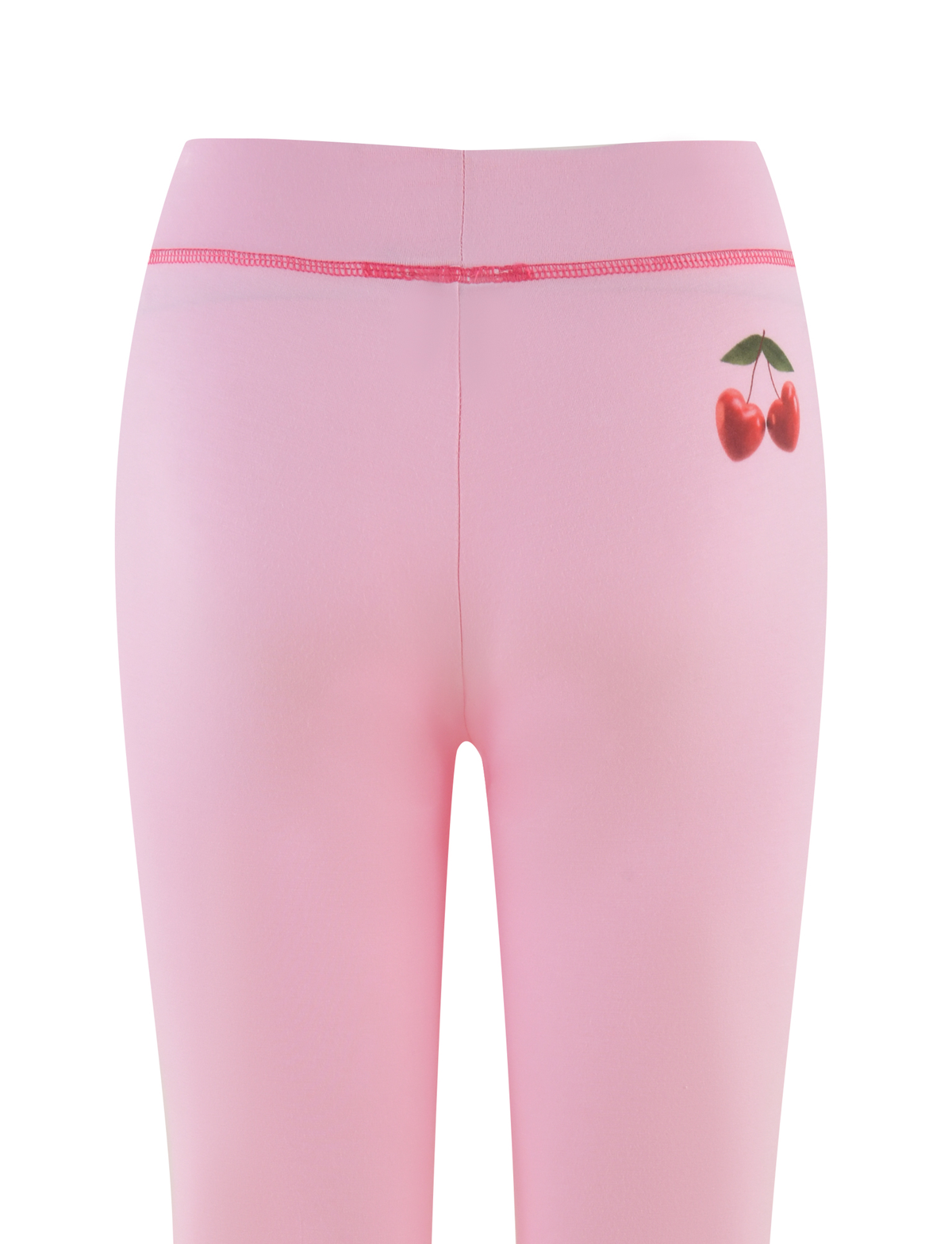 Back view of TIGERMIST BLAYZE PANT in soft pink featuring a small cherry graphic near the right waistband.