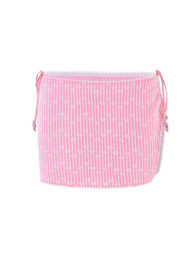 The TIGERMIST SAHRA BIKINI 2PC BOTTOM features a pink flower stripe design, combining stylish stripes with floral accents for a vibrant look.