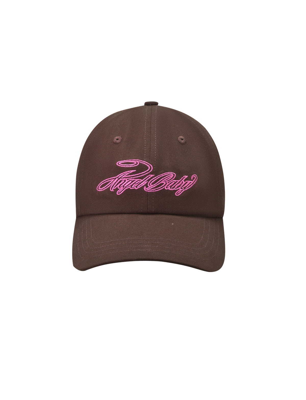The TIGERMIST MERRYN CAP - CHOCOLATE is a brown 5-panel hat featuring pink "Royal Duty" embroidery on the front, shown against a plain white background.