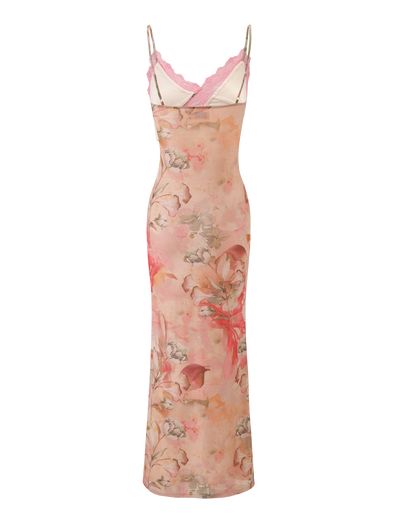 LYRE MAXI DRESS - WATERCOLOUR FLORAL
