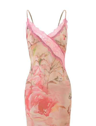 LYRE MAXI DRESS - WATERCOLOUR FLORAL