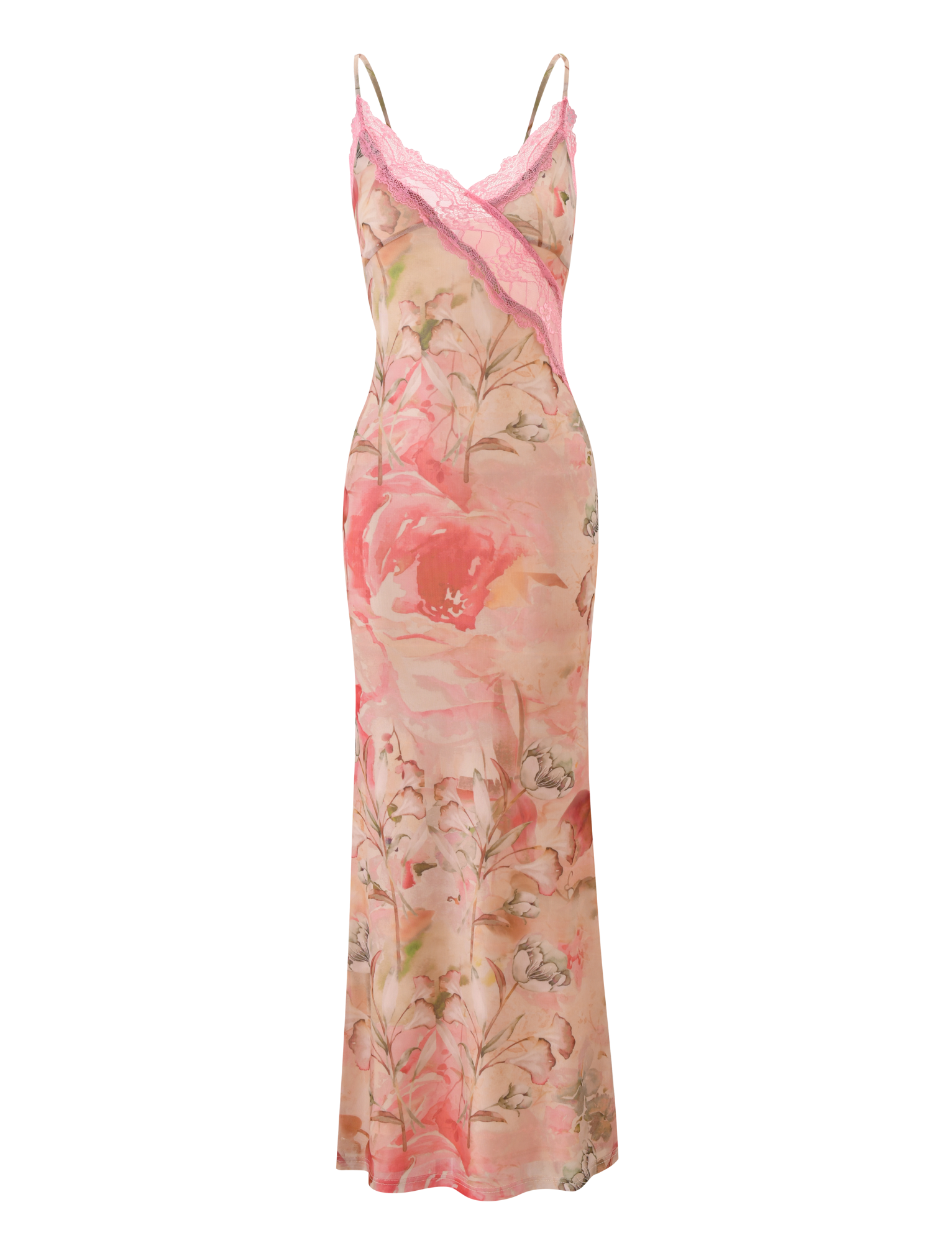 LYRE MAXI DRESS - WATERCOLOUR FLORAL