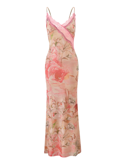 LYRE MAXI DRESS - WATERCOLOUR FLORAL