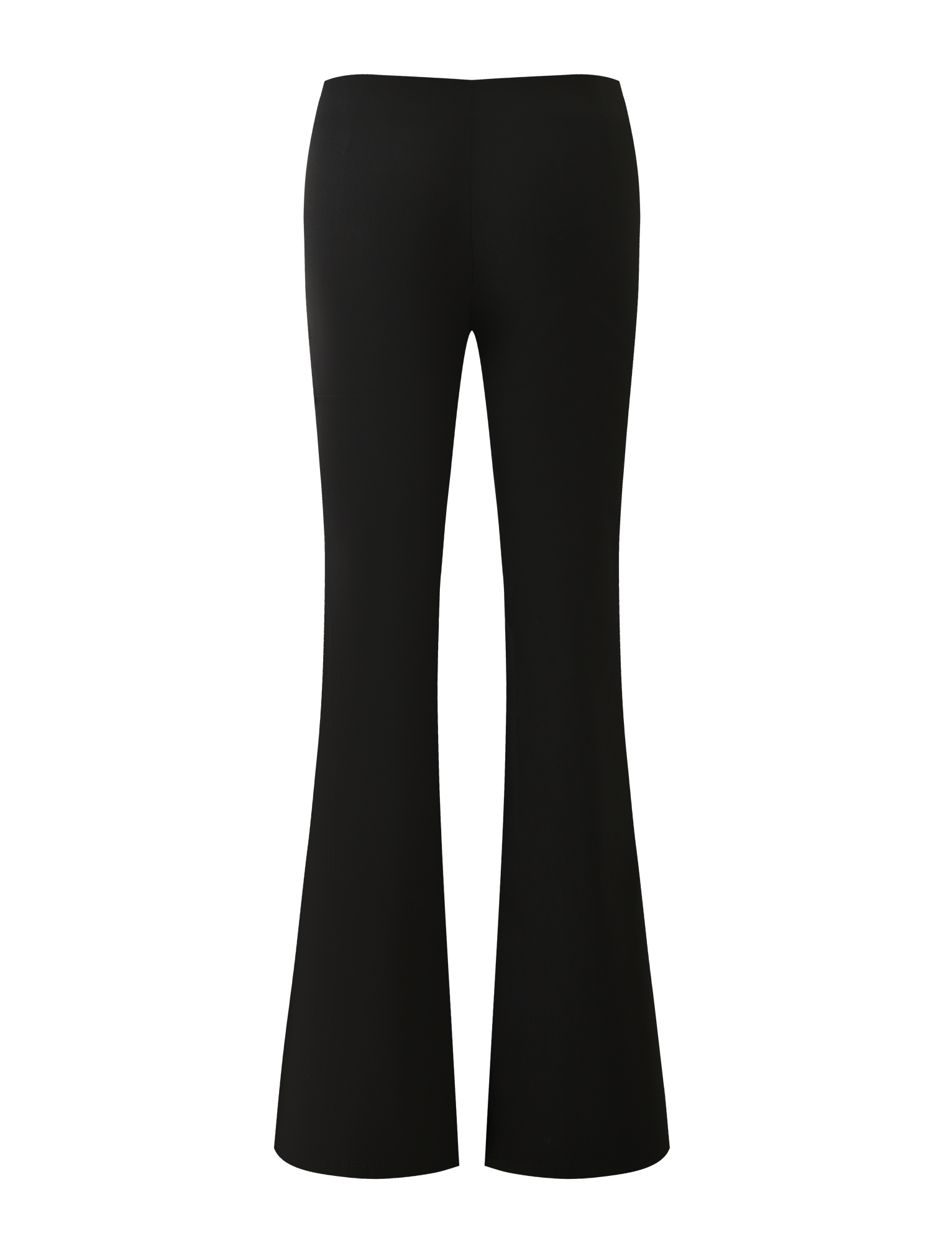 The MARREN PANT - BLACK by TIGERMIST features a low-rise waist, silver grommets, and flared legs, shown from the back against a plain white background.