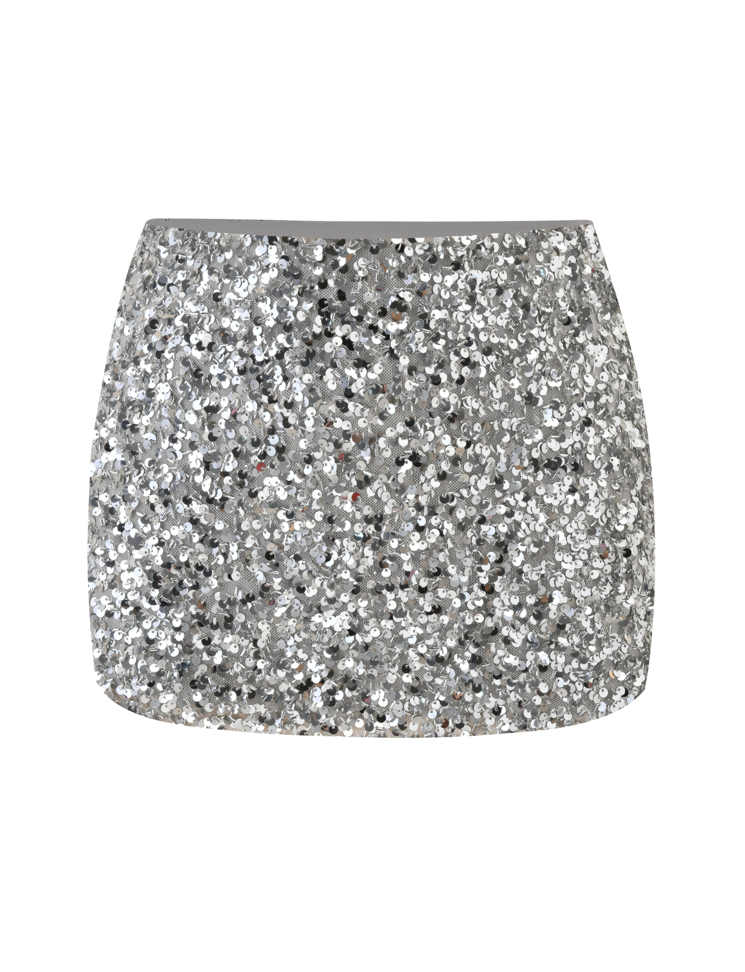 The TIGERMIST REILYNN MINI SKIRT in silver features a straight fit and is fully coated in reflective sequins, making it the perfect sparkling party piece for your next night out.