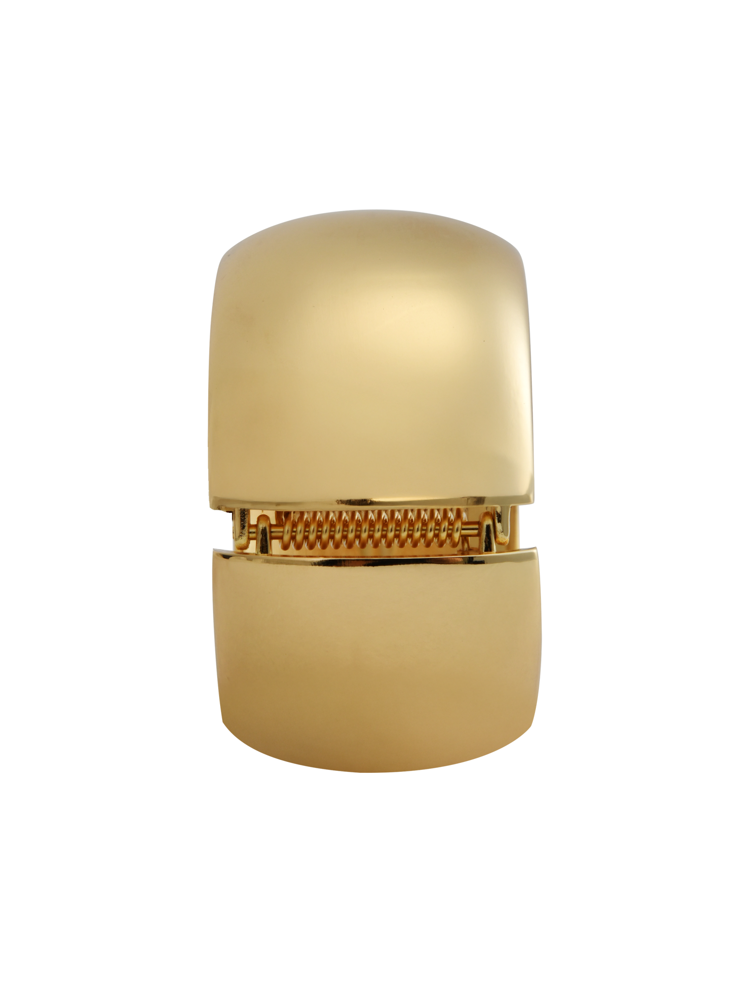 The MIRAH CHUNKY BANGLE - GOLD by TIGERMIST features a minimalist, sleek design reminiscent of a wide bracelet, displayed against a neutral background.
