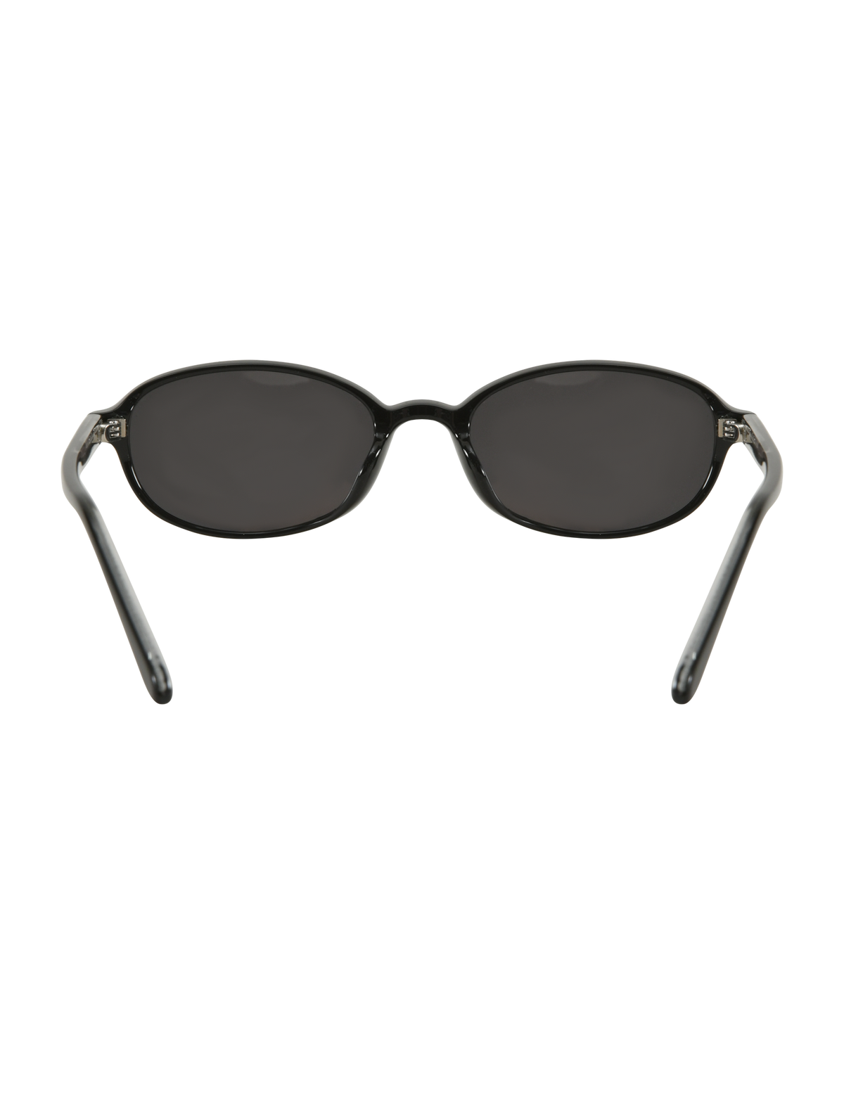 The ESTA GLASSES - BLACK by TIGERMIST are black oval sunglasses with dark UV400-protected lenses, displayed facing forward on a plain white background.