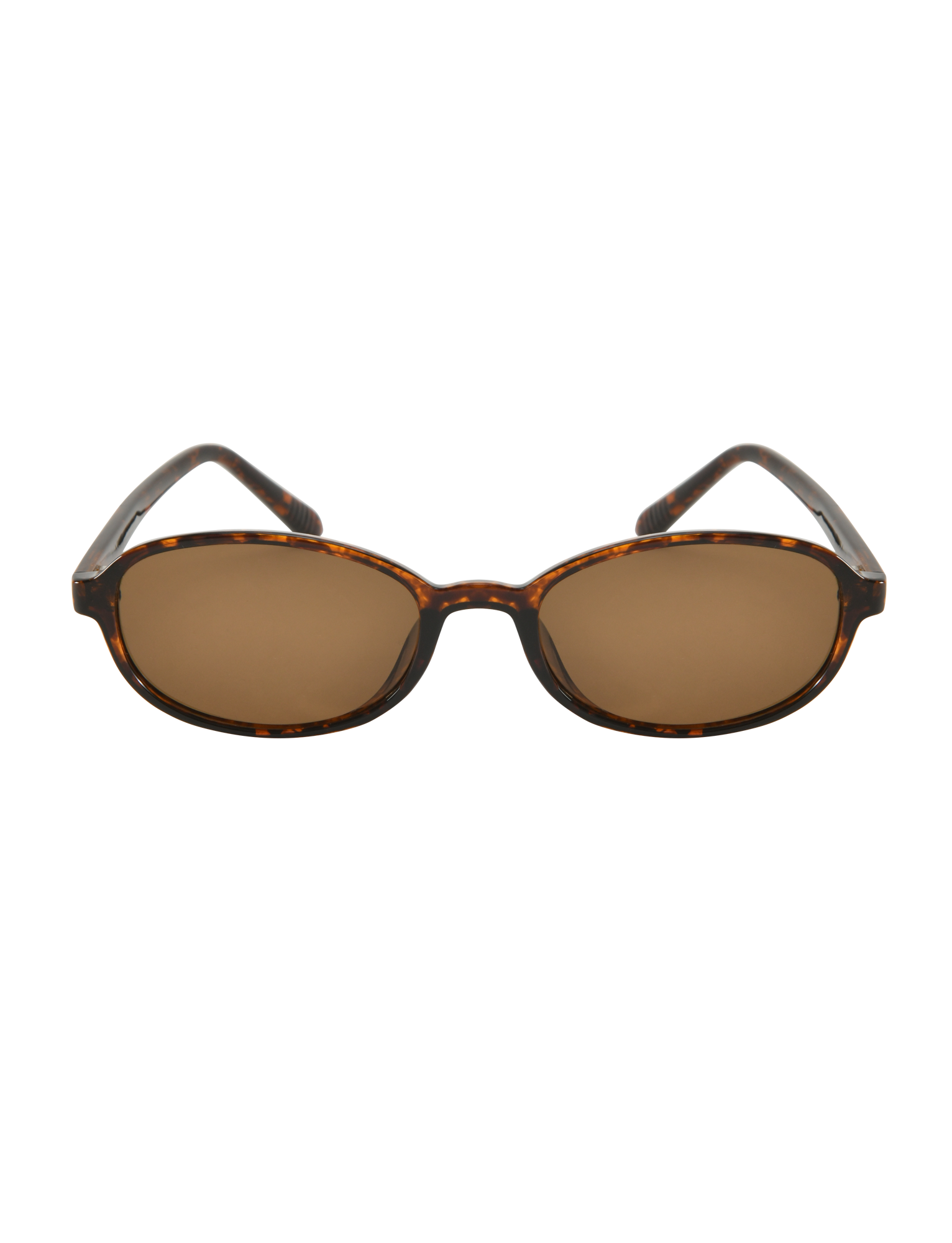 The TIGERMIST ESTA GLASSES - TORTOISESHELL are fashion sunglasses with brown-tinted oval lenses and UV400 protection, shown facing forward on a plain white background.