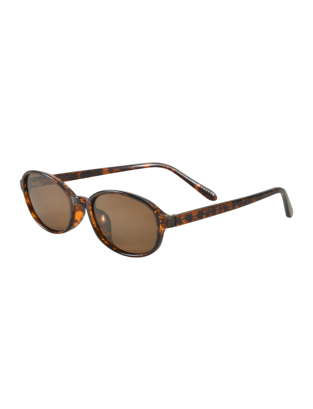 The ESTA GLASSES - TORTOISESHELL by TIGERMIST feature round brown tortoiseshell frames with brown polarised TAC lenses and UV400 protection, displayed angled on a white background.