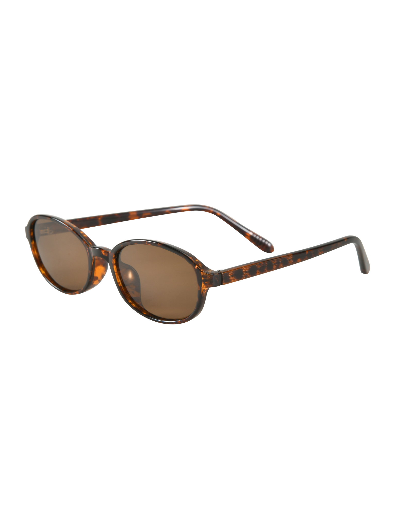 The ESTA GLASSES - TORTOISESHELL by TIGERMIST feature round brown tortoiseshell frames with brown polarised TAC lenses and UV400 protection, displayed angled on a white background.