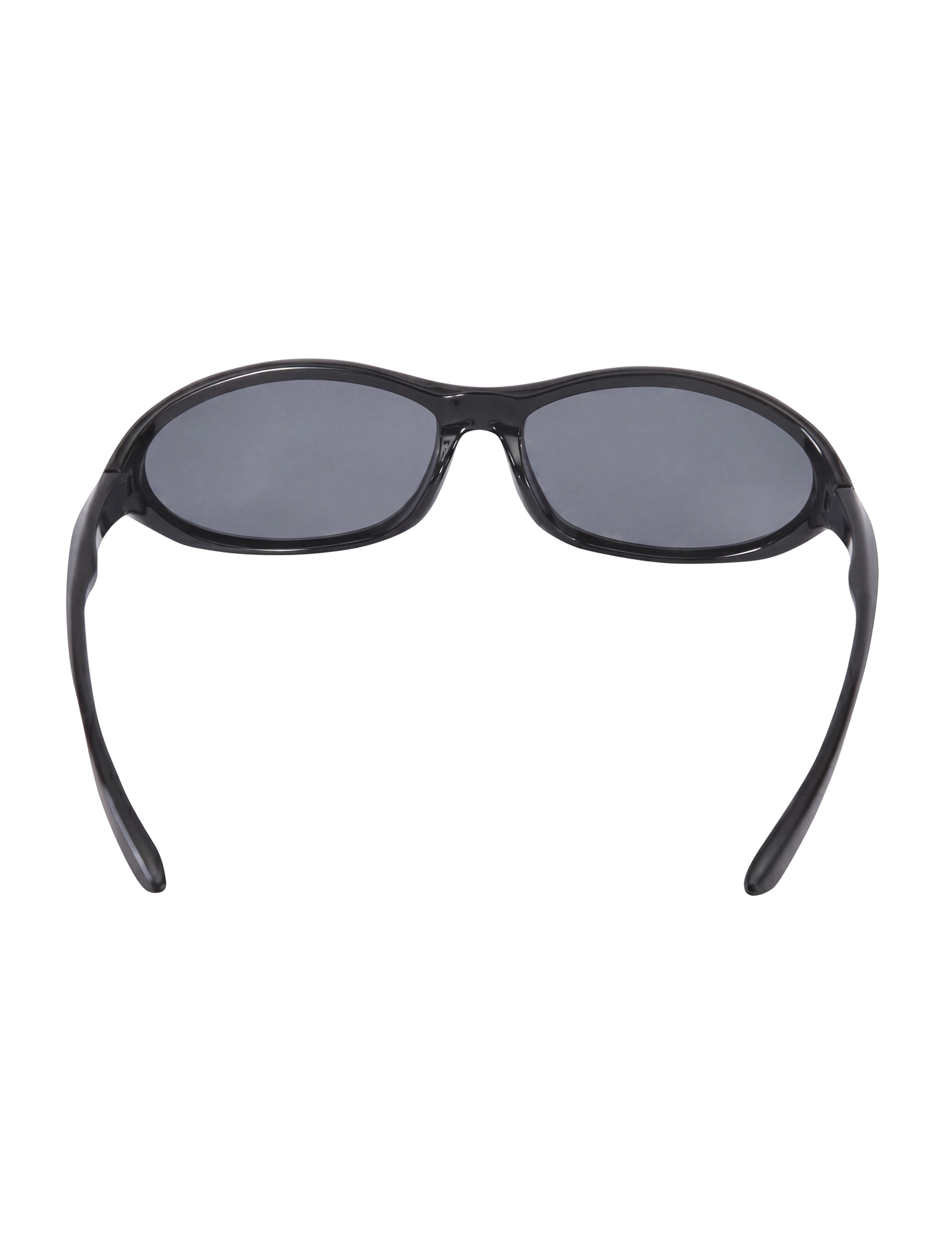 The RIVAH FASHION GLASSES - BLACK by TIGERMIST are black acrylic fashion glasses with dark, reflective lenses, shown from the front with slightly open arms against a plain white background.