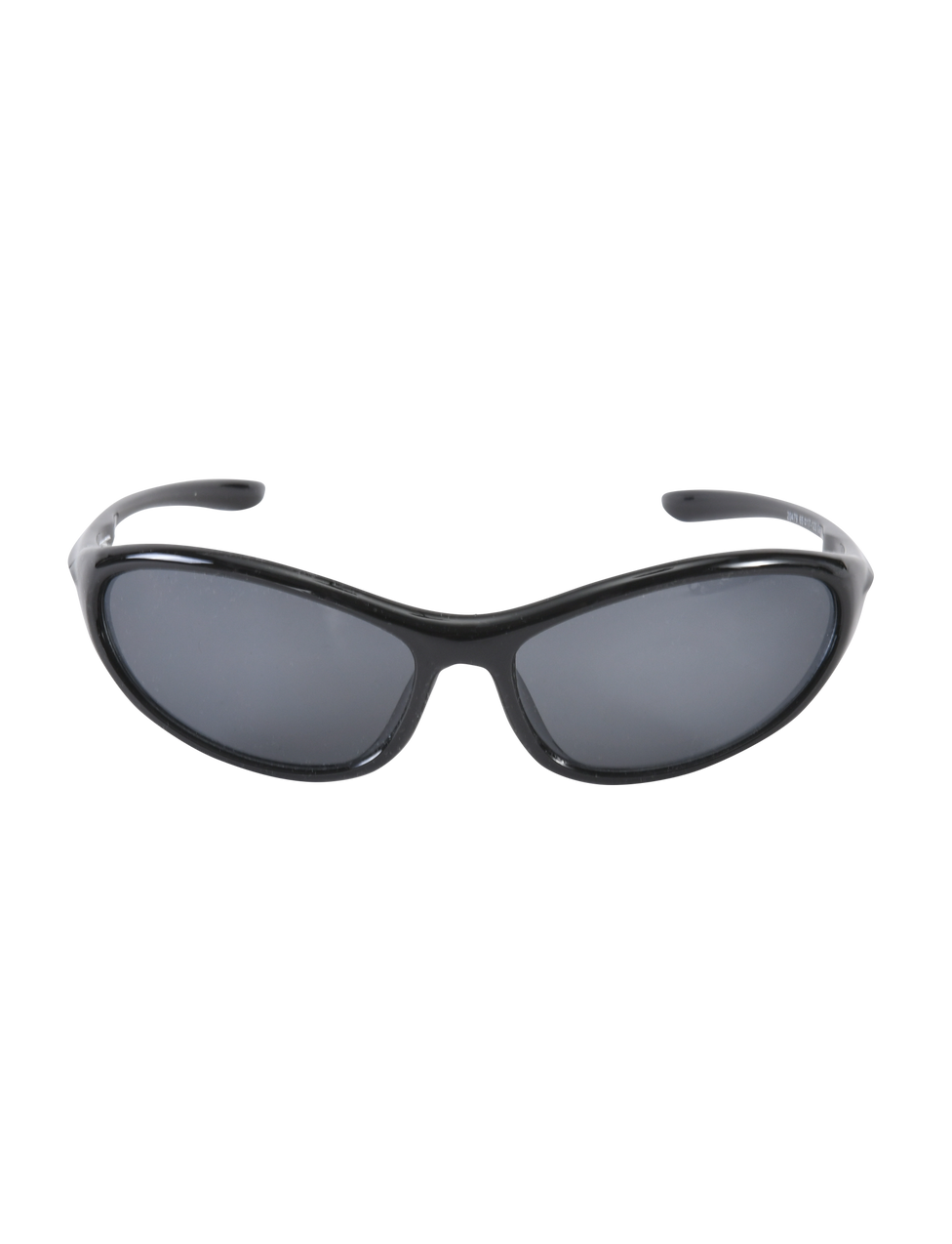 The TIGERMIST RIVAH FASHION GLASSES - BLACK feature a sleek acrylic frame and dark tinted lenses, showcased against a plain white background.